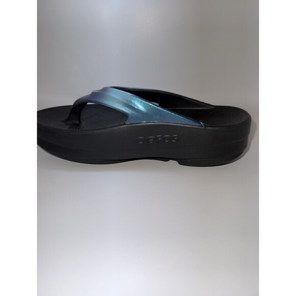 OOFOS OOLALA Luxe Flip Flop Women’s Size 7 Thong Recovery Sandals Metallic - Picture 11 of 11